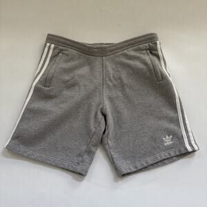 Adidas Sweat Shorts Gray Embroidered Trefoil Mens Large Workout Athleisure